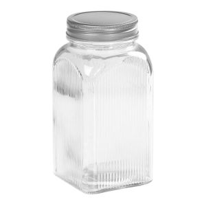 Tala Ribbed glass storage Canister PLAIN 1250ml NEW