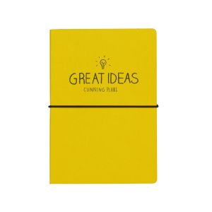 Wild and Wolf HappyJackA6 Great Ideas Notebook Yellow