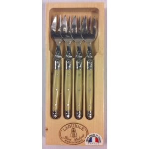 Laguiole Jean Dubost 4 Piece Mini Cake Forks Natural