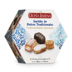 Dona Jimena Pastries Spanish Assortment Hex gift box  300g