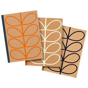 Wild and Wolf OrlaKiely Large Notebooks Set 3 Linear Stem