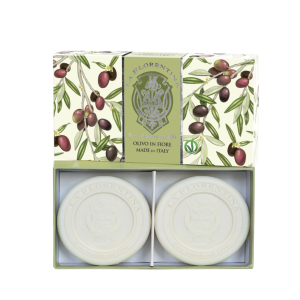 La Florentina 2Pce Soaps Olive Flowers Round 115g