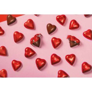 Venchi Pack Hearts Red Milk Choc 7 Pce Gift Strip+Bow