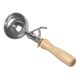 Food scoop with natural wood handle. Ideal for serving perfect ice cream or mashed potato.