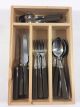 Jean Dubost Wellington Grey 24 Piece Set  Wood Tray