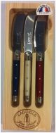 Laguiole Jean Dubost 3 Pcs Pate Knife Set in Paris Mix Color Made in France