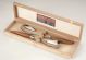 Laguiole Dubost France Olivewood Handles 3 Pce Hard Cheese Set.
