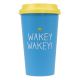 Wild and Wolf HappyJackTravel Mug Wakey WakeyBlue