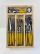 Laguiole 24 Pce Set Sun Yellow StdF WoodTray NEW