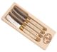 Laguiole Jean Dubost 4 Piece Mini-Spreaders Ivory and Brass Color Handle