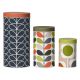 W&W OrlaKiely Storage Tins Set of 3 Assorted Stem MQ0/3