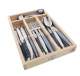 Laguiole 24 Pce Set ATELIER BLUE StdFWoodTray Jean Dubost