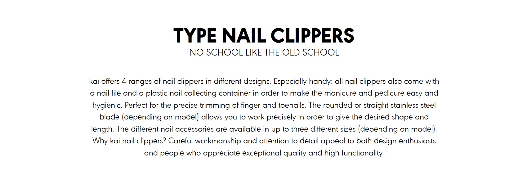 type nail clippers